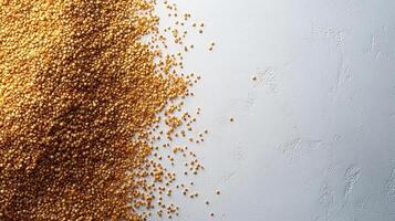 Quinoa seed cluster on clean white background, showcasing its unique texture and color. This highlights natural beauty of quinoa seeds, perfect for culinary and health related themes photo