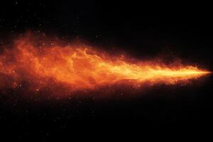 vibrant orange flame with gradient effect, transitioning to dark red, creates dynamic visual on black background, evoking energy and movement photo