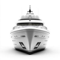 Luxury cruise ship front view showcasing sleek design and modern features. ship elegant lines and polished surface reflect sophistication and adventure on open sea photo