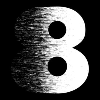 speed number 8 isolated on dark background vector