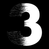 speed number 3 isolated on dark background vector