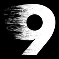 speed number 9 isolated on dark background vector