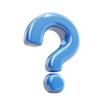 A vibrant blue question mark floating in a minimalistic space png