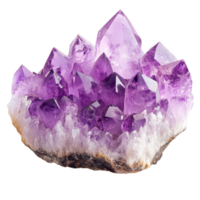 Sparkling purple amethyst cluster gleaming in soft light png