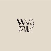 bold style and luxury concept WU elegant initial logo letter curved typography monogram vector