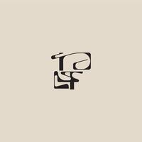 curved typography monogram elegant initial logo letter bold style and luxury concept IF vector