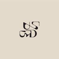 bold style and luxury concept UD elegant initial logo letter curved typography monogram vector
