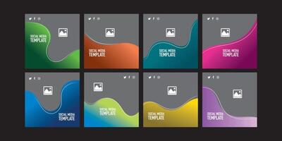 Gradient Wave Social Media Templates vector