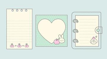 Notepad Memo with Cute Doodles vector