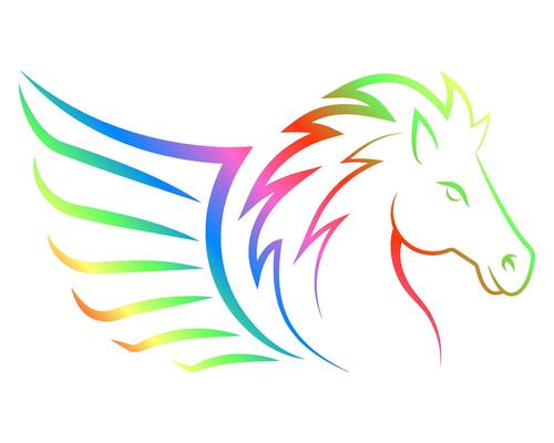 pegasus logo mythological horse with wings illustration isolated on white background