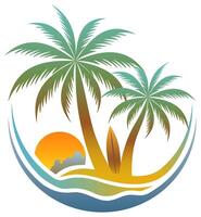 palm tree tropical locotype for your business illustration isolated on white background vector