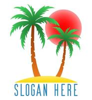 palm tree tropical loco for business illustration isolated onwhite background vector