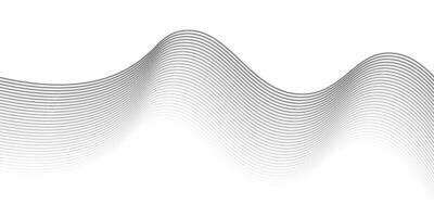 Abstract black wavy lines on white background with curves and gradient effect. illustration vector
