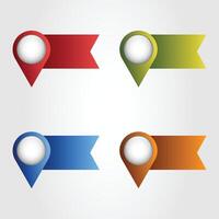 Pointers pin map infographic element isolated on white background . vector