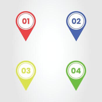 conjunto de infografía alfiler navegación modelo diseño vector