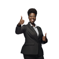 African american businesswoman showing thumbs up png