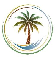 palm tree tropical loco for your business illustration isolated onwhite background vector