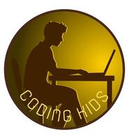 coding kids programming training logo for your business or company illustration isolated background vector