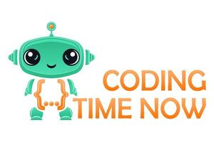 coding kids programming logotype for your business or company illustration isolated on white background vector