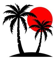 palm tree tropical locotype for business illustration isolated onwhite background vector