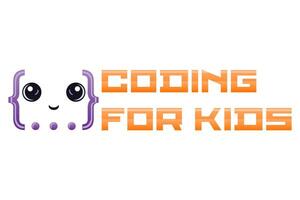 coding kids programming training logo illustration isolated white background vector