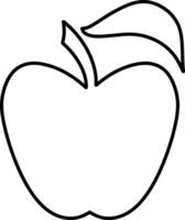 Doodle apple with leaf Outline Food fruit Hand drawn art vector