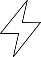 Doodle lightning icon. Thunder charging power for electricity and batteries vector