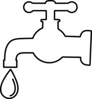 Doodle tap with drop icon isolated Outline clipart vector