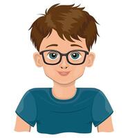 face of young teenage boy illustration isolated on white background vector
