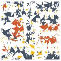 Abstract geometric pattern with scattered shapes in orange, yellow, and gray tones. vector