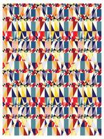 Abstract geometric pattern with colorful triangles and hexagonal frames. vector
