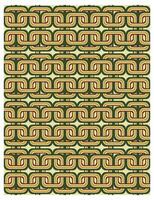 Colorful geometric pattern with interlocking shapes in red, green, white, and black. vector