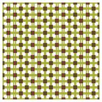 A repeating pattern of red and green squares on a yellow grid background. vector