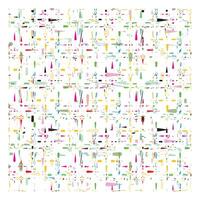 Abstract square seamless colorful splatter and shapes on a white background. vector