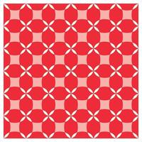 Red and white geometric pattern with overlapping circles forming a flower like design. vector