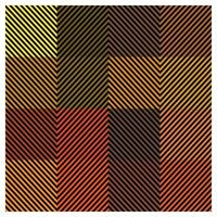 Abstract seamless geometric pattern with gradient of black, brown, orange, and yellow lines creating a chevron design, displaying a mix of bright and bold shades vector