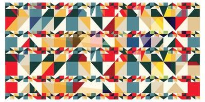 Abstract Geometric seamless print pattern, striking geometric design showcasing an assortment of colorful shapes in a harmonious and engaging layout. vector