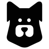 Minimalist Dog Face Silhouette vector
