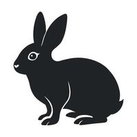 a black rabbit on a white background vector
