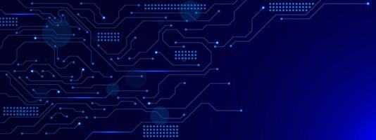 Abstract circuit board and connecting dots lines technology. Futuristic digital network connection and big data processing vector