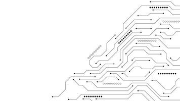 Digital circuit board technology on white background. Electronic engineering, motherboard and communication vector