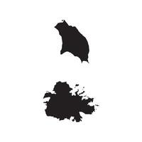 A black silhouette of a map of the island of guam vector
