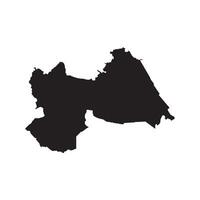 The map of iran is shown in black on a white background vector