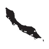 The silhouette of the island of guam on a white background vector