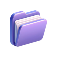 Open File Folder 3D Render png