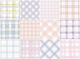 Collection of color textile seamless patterns - geometric striped design. repeatable cloth backgrounds. Delicate fabric prints vector