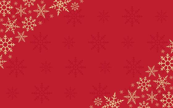 Red christmas background with snowflake design vector
