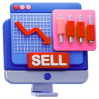 A computer monitor with the word sell on it png
