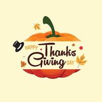 Typography letter Happy Thanksgiving Day template background vector