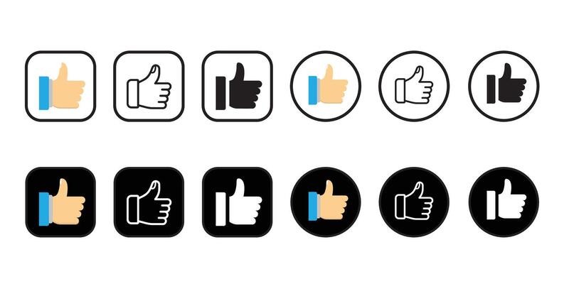 Like Flat Icon set, Sign, Symbol Design for website, apps, etc